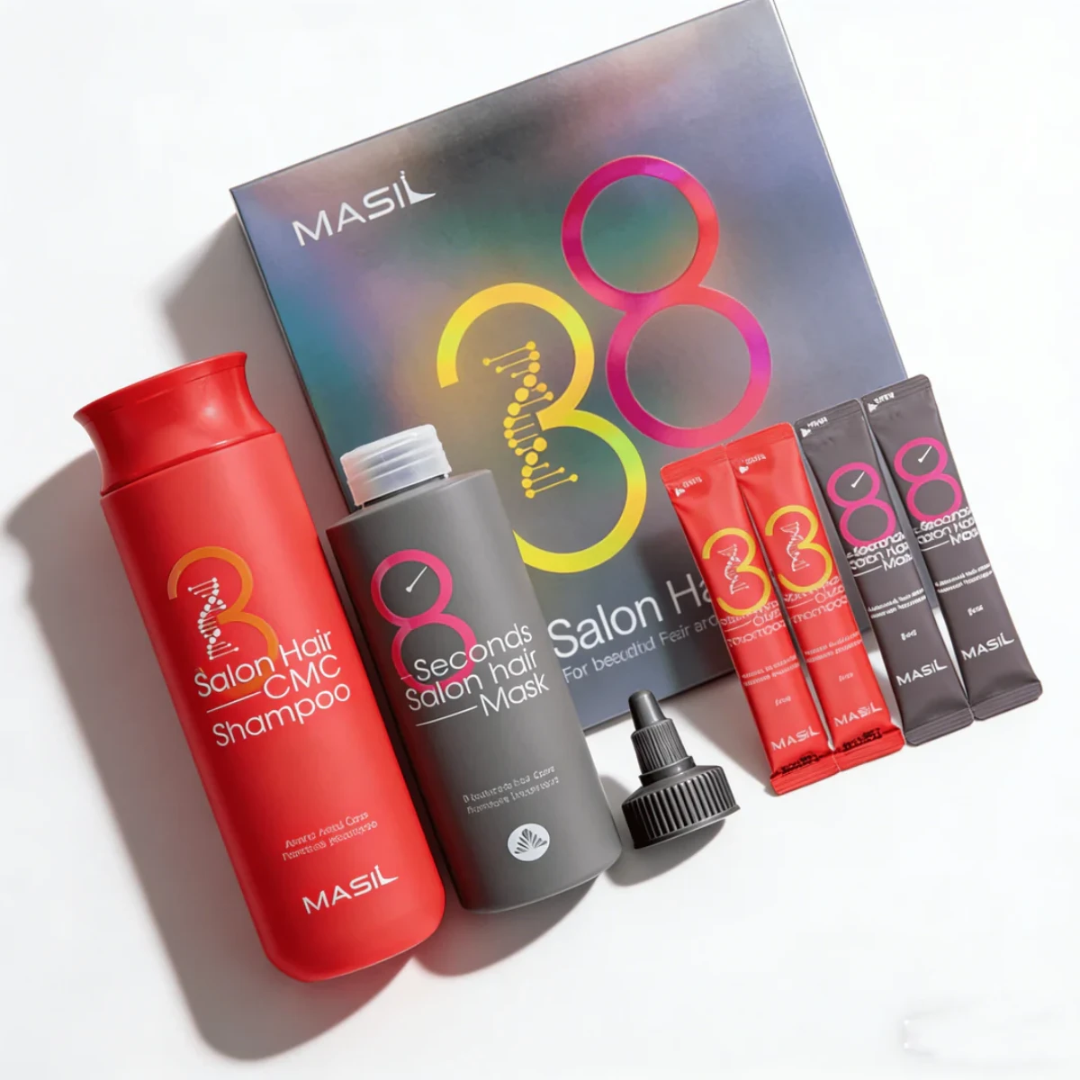 886-pirkti-MASIL-38-Salon-Hair-Set-kaina-1 Masil Hair Care Gift Set 38 Hairdressing Set - Figura 1