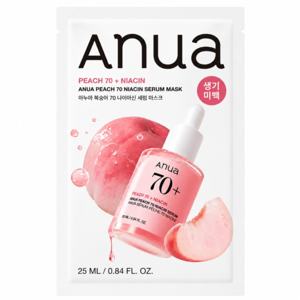 Anua – Peach 70 Niacin Serum Mask, 1 sheet